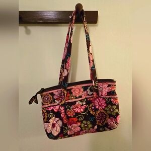 Vera Bradley - Floral Patterned Tote Bag - Pink and Brown